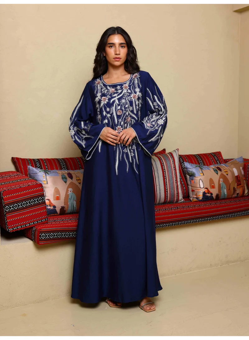 اكسا جلابية اككسا قايلا IK4037 ازرق